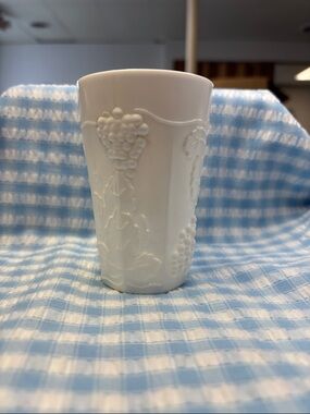 Vintage Indiana Glass - Milk Glass Juice Cup - Harvest Grape